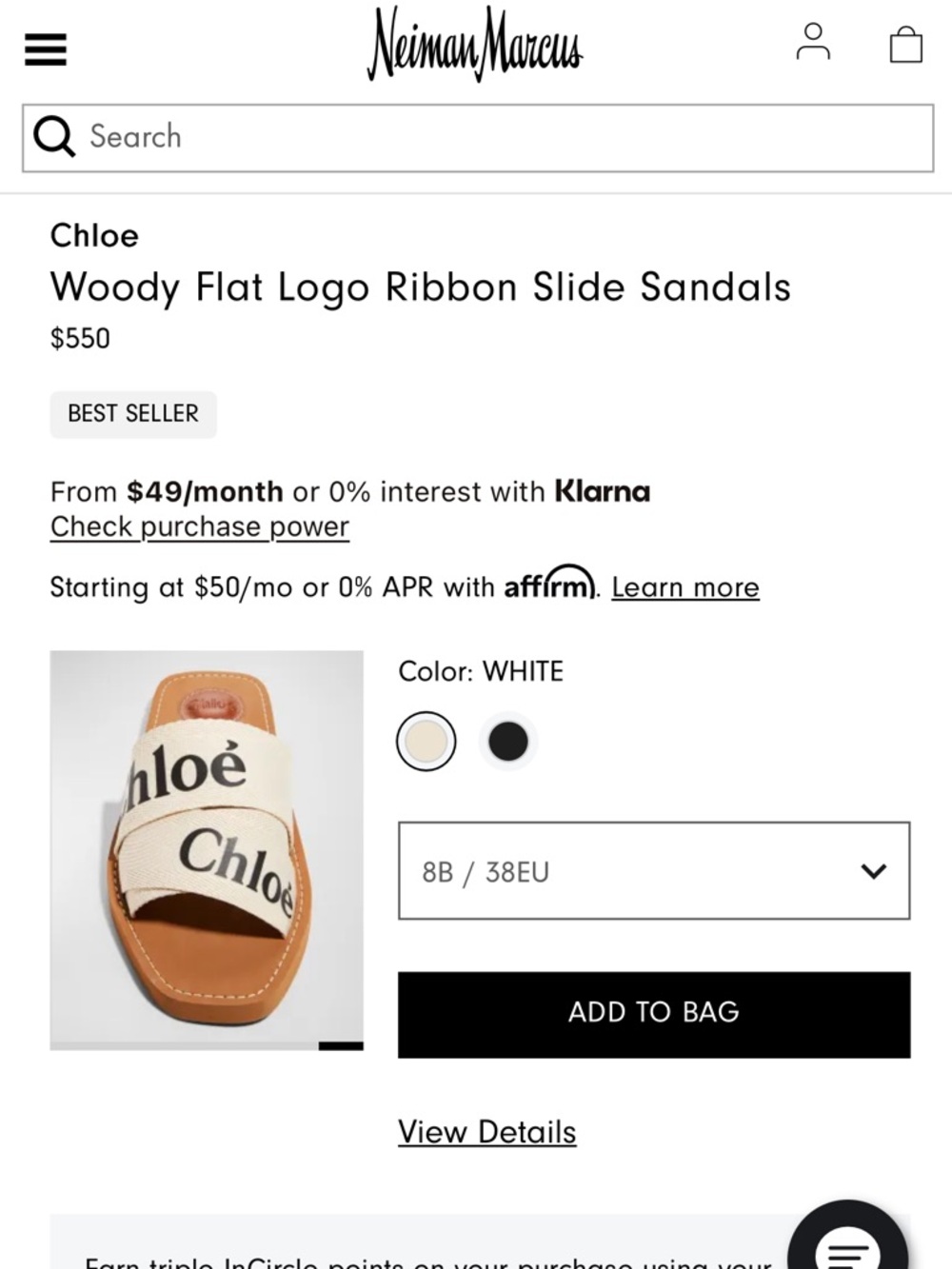 Chloé Cream Canvas Logo Slide Sandals with Tan Footbed - Picture 6 of 6